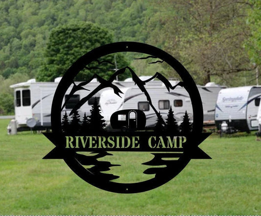 Custom Camper Sign Metal Decor Camping Outdoors Sign - 8 inches - metal sign