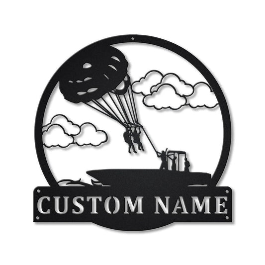 Personalized Paragliding Monogram Metal Sign Art , Custom Paragliding Metal Sign, Paragliding Sport Lover - metal sign