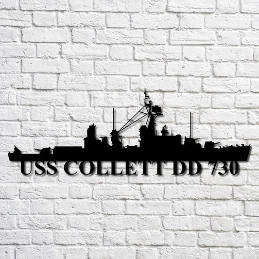 Uss Collett Dd 730 Navy Ship Metal Art, Custom Us Navy Ship Cut Metal Sign, Gift For Navy Veteran, Navy - metal sign