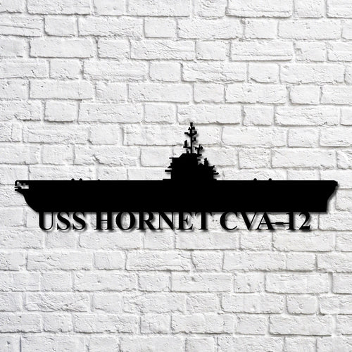 Uss Hornet Cva12 Navy Ship Metal Art, Custom Us Navy Ship Cut Metal Sign, Gift For Navy Veteran, Navy Ships Silhouette Metal Art, Navy Home Decor Laser Cut Metal Signs Custom Gift Ideas