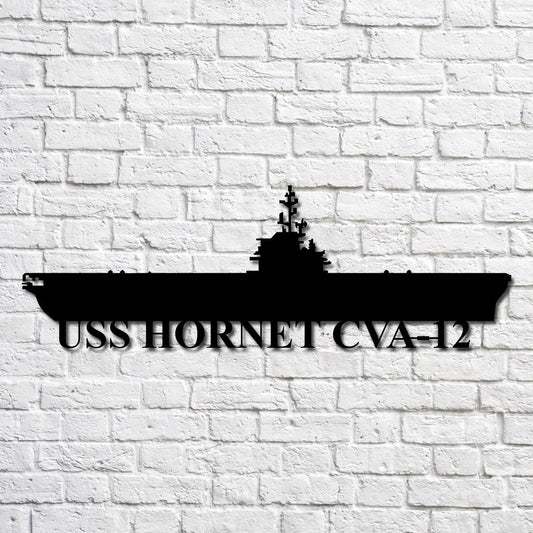 Uss Hornet Cva12 Navy Ship Metal Art, Custom Us Navy Ship Cut Metal Sign, Gift For Navy Veteran, Navy - metal sign