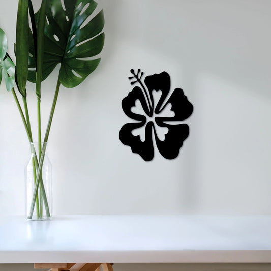 Hibiscus Flower Metal Art Flower Decor Beach House Decor Tropical Hawaiian Decor Bathroom Decor Hawaii Flower Hibiscus Sign - 8 inches - metal sign