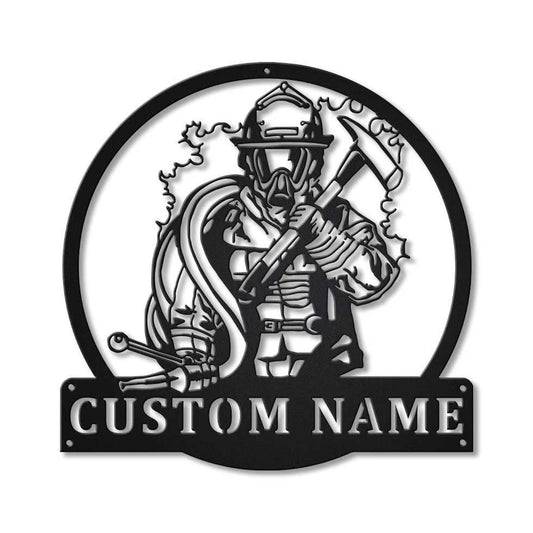 Personalized Fireman Firefighter Metal Sign Art, Custom Fireman Firefighter Monogram Metal Sign, Fireman - metal sign