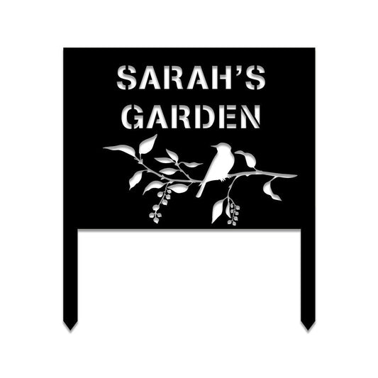 Metal Garden Sign, Custom Outdoor Garden Stake, Wedding, Anniversary Art Gift, Metal Laser Cut Metal Signs Custom Gift Ideas - 8 inches - metal sign