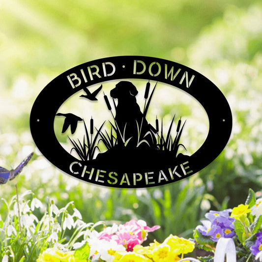 Personalized Chesapeake Hunting Dog Metal Sign, Metal Laser Cut Metal Signs Custom Gift Ideas - 8 inches - metal sign