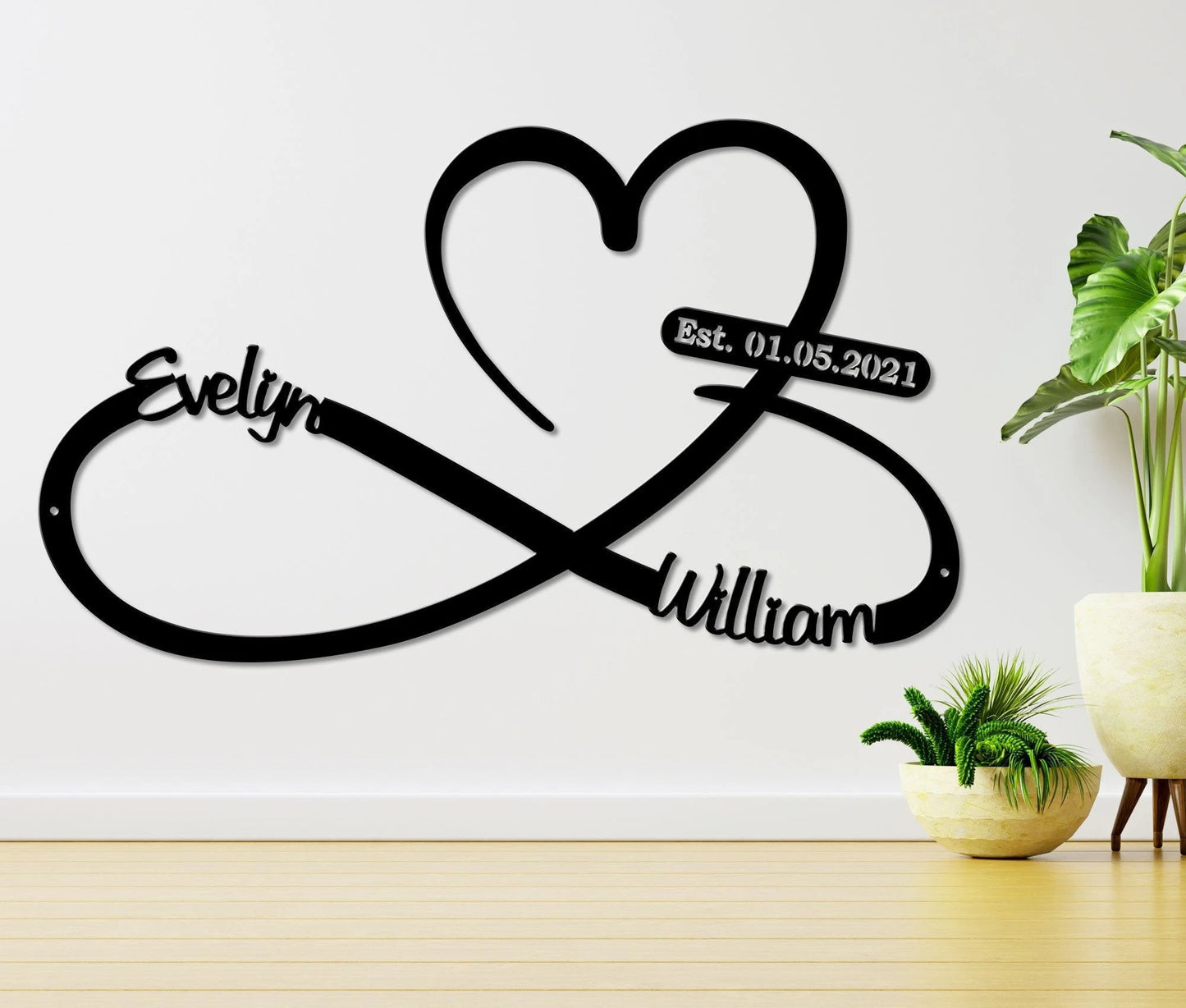 Infinity Heart Metal Sign,gift For Couple,personalized Metal Wall Decor,gift For Her,gift For Boyfriend,gift For Husband, Anniversary Gift Laser Cut Metal Signs Custom Gift Ideas