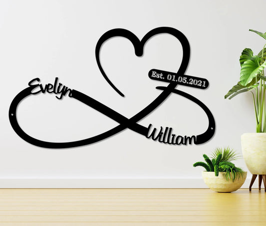 Infinity Heart Metal Sign,gift For Couple,personalized Metal Wall Decor,gift For Her,gift For - wedding detail
