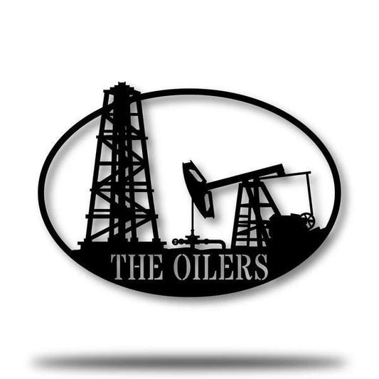Oil Rig Monogram Customized Metal Signs, Custom Metal Sign, Custom Signs, Metal Sign, Metal Laser Cut Metal Signs Custom Gift Ideas - 8 inches - metal sign