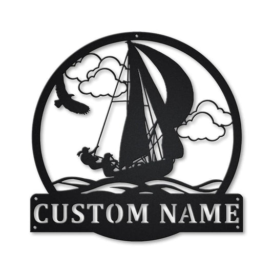 Personalized Sailing Monogram Metal Sign Art, Custom Sailing Metal Sign, Hobbie Gifts, Sport Gift - metal sign
