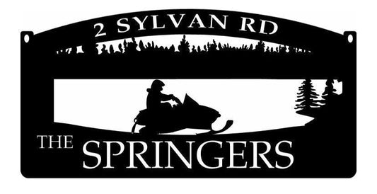 Metal Snowmobile Sign Metal House Sign - 8 inches - metal sign