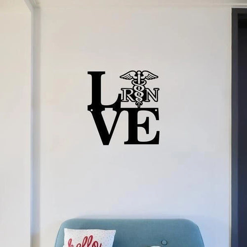 Nurse Love Cut Metal Sign Metal House Sign