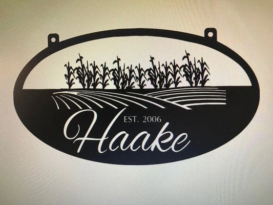 Metal Sign With Cornfield 4ft Metal Cornfield Sign Metal House Sign - 8 inches - metal sign