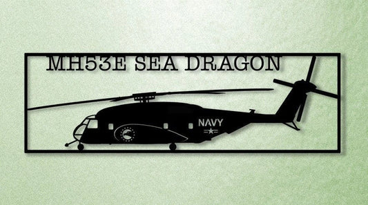 Mh53e Sea Dragon Xl Hm15 Blackhawks Helicopter Mine Countermeasures Metal Sign Cut Metal Sign Wall Decor - metal sign