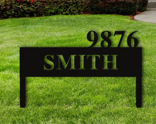Personalized Family Name Metal Yard Sign Metal Address Sign Last Name Sign Housewarming Gift Custom Metal Name Sign Wedding Gift Ideas - 8 inches - metal sign