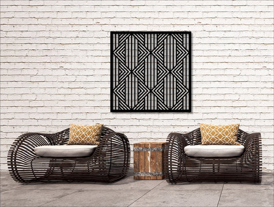 Metal Minimilist Decorative Panel Fence Privacy Screen Steel Panel Outdoor Or Indoor Dp14 - 8 inches - metal sign