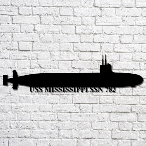 Uss Mississippi Ssn 782 Navy Ship Metal Art, Gift For Navy Veteran, Navy Ships Silhouette Metal Art, Navy Home Decor Laser Cut Metal Signs Custom Gift Ideas