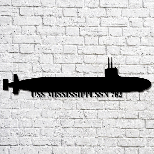 Uss Mississippi Ssn 782 Navy Ship Metal Art, Gift For Navy Veteran, Navy Ships Silhouette Metal Art, Navy Home Decor Laser Cut Metal Signs Custom Gift Ideas