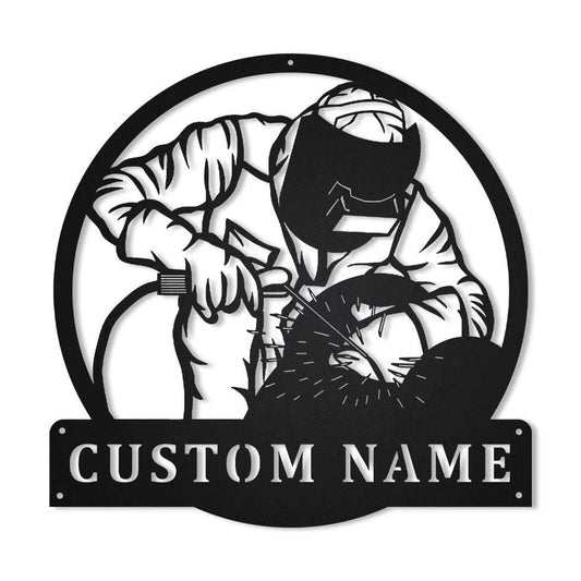 Personalized Welder Monogram Metal Sign Art, Custom Welder Monogram Metal Sign, Welder Monogram Gift, Job - metal sign