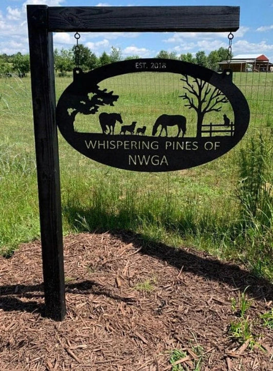 Personalized Metal Horses Sign ,farm Sign Horses Dog Fence Cat, Metal Wall Art, Metal House Sign Laser Cut Metal Signs Custom Gift Ideas - 8 inches - metal sign