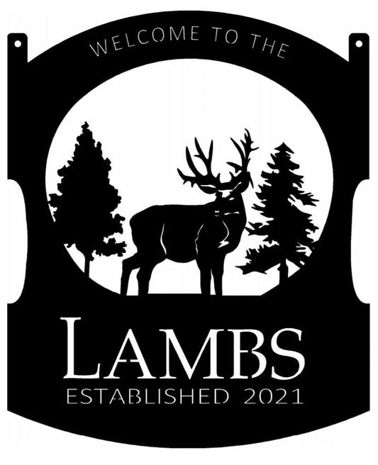Metal Buck Evergreen Sign Metal House Sign - 8 inches - metal sign