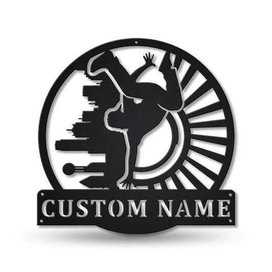 Personalized Breakdancing Monogram Metal Sign Art , Custom Breakdancing Metal Sign, Breakdancing Lover - metal sign