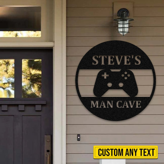 Personalized Gamer Man Cave, Home Decor, Gift For Playing Games Lovers Laser Cut Metal Signs Custom Gift Ideas - 8 inches - metal sign