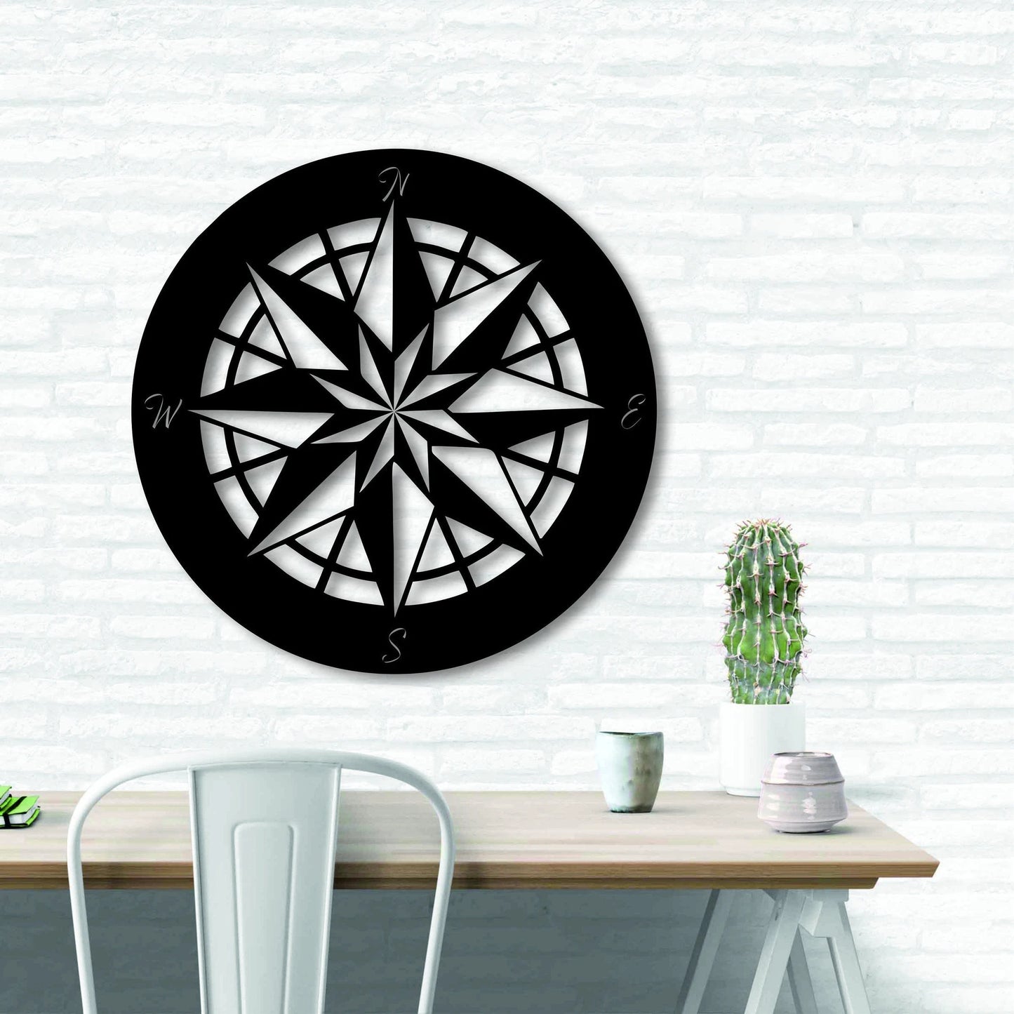 Nautical Compass Rose Metal Wall Decor Outdoor Metal Art Metal Wall Decor Beach House Decor Nursery Decor Lake House Decor