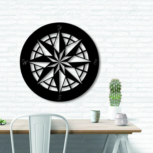 Nautical Compass Rose Metal Wall Decor Outdoor Metal Art Metal Wall Decor Beach House Decor Nursery Decor Lake House Decor