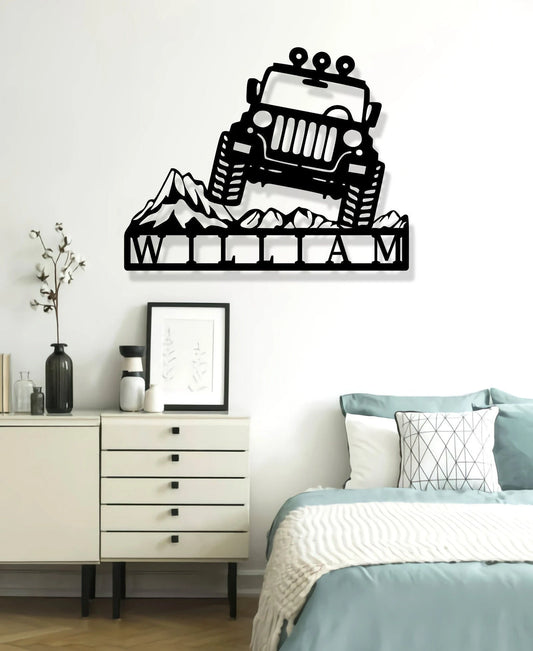 Jeep Jeep Off Road Sign Personalized Family Name Jeep Lovers Sign Dad Gift Car Lover Gift Jeep Gift Man Cave Decor - 8 inches - metal sign