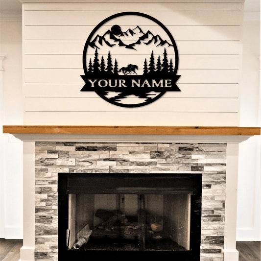 Horse Metal Name Sign, Personalized Last Name With Running Horses, Barn Decor, Barn Name Sign, Custom - metal sign