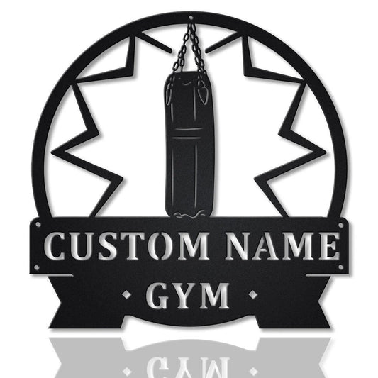 Personalized Gym Punching Bag Monogram Metal Sign Art, Custom Gym Punching Bag Metal Sign, Hobbie Gifts - metal sign