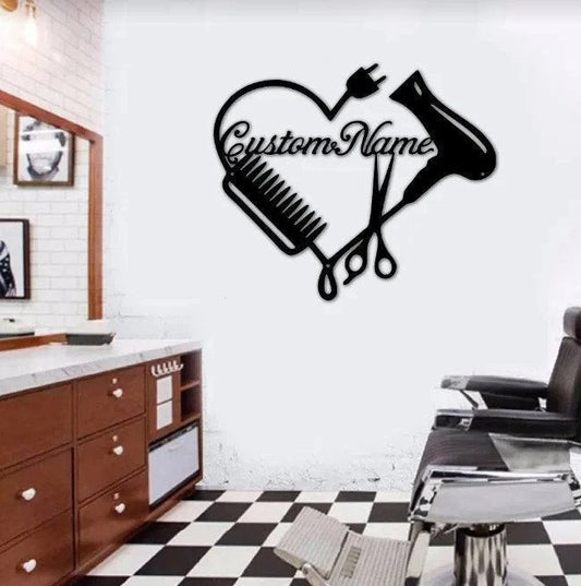 Hair Salon Metal Sign, Salon Opening Gift, Barber Hair Stylist Gift, Entry Salon Sign, Salon Sign, Custom - metal sign
