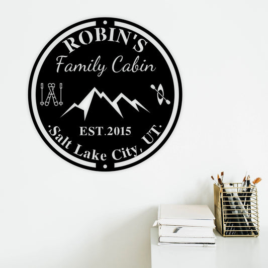 Ski Lodge, Mountain Cabin Sign, Mountain Signs, Carved Signs, Cabin Signs, Lodge Signs, Personalized - metal sign