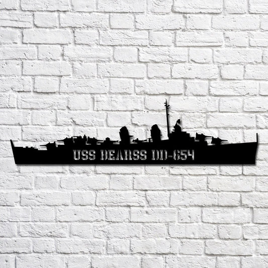 Uss Bearss Dd654 Navy Ship Metal Art, Custom Us Navy Ship Cut Metal Sign, Gift For Navy Veteran, Navy - metal sign