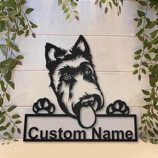 Scottish Terrier Dog Personalized Metal Wall Decor, Cut Metal Sign, Metal Wall Art, Metal House Sign - metal sign