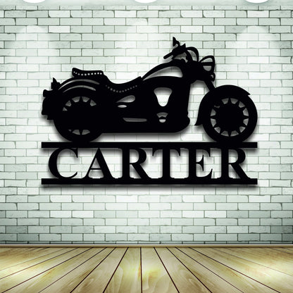 Custom Metal Motorcycle Sign, Personalized Motorcycle Name Metal Sign, Metal Wall Decor, Personalized Name Sign, Metal Name Sign, Bike Sign Laser Cut Metal Signs Custom Gift Ideas