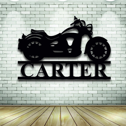 Custom Metal Motorcycle Sign, Personalized Motorcycle Name Metal Sign, Metal Wall Decor, Personalized Name Sign, Metal Name Sign, Bike Sign Laser Cut Metal Signs Custom Gift Ideas