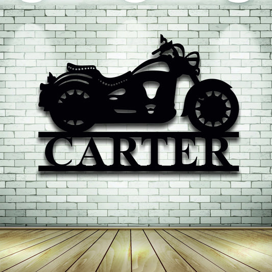 Custom Metal Motorcycle Sign, Personalized Motorcycle Name Metal Sign, Metal Wall Decor, Personalized - metal sign