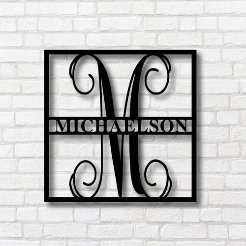 Metal Last Name Sign, Custom Metal Sign, Split Monogram Sign, Door Hanger, Metal Wall Art, Metal Wall Decor, Personalized Metal Sign, Sign Laser Cut Metal Signs Custom Gift Ideas
