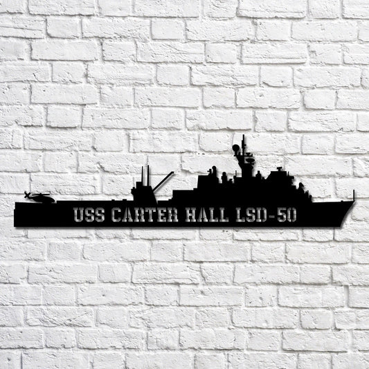 Uss Carter Hall Lsd50 Navy Ship Metal Art, Custom Us Navy Ship Cut Metal Sign, Gift For Navy Veteran - metal sign