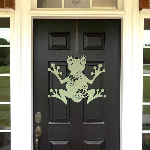 Floral Tree Frog Door Hanger Cut Metal Sign Metal House Sign