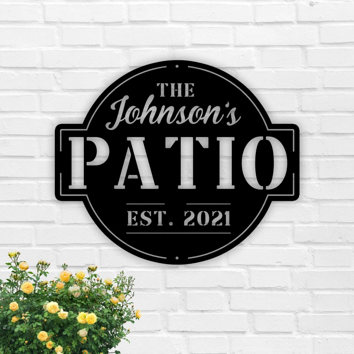 Personalized Family Name Patio Metal Sign, Welcome To The Patio Established Date Metal Sign, Personalized Patio Sign, Outdoor Patio Sign Laser Cut Metal Signs Custom Gift Ideas