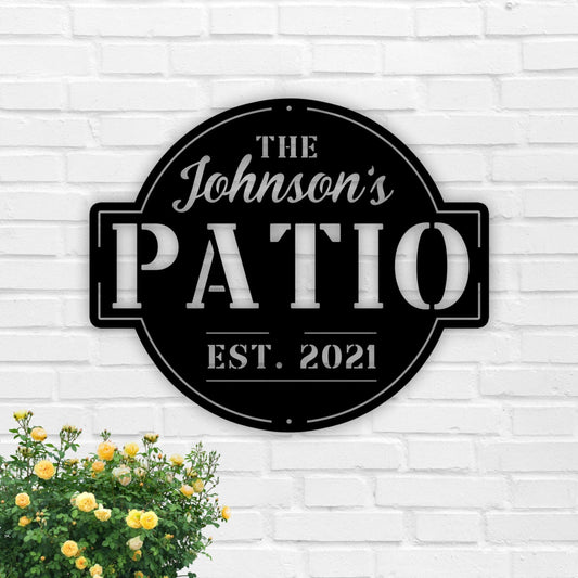 Personalized Family Name Patio Metal Sign, Welcome To The Patio Established Date Metal Sign, Personalized - metal sign