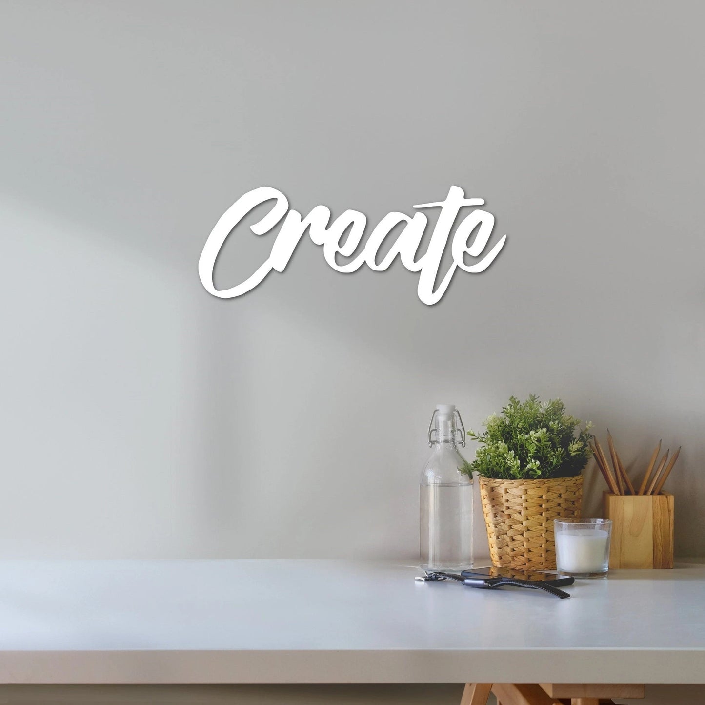 Create Sign Word Wall Decor Create Word Wall Hanging Metal Create Sign Words For The Wall Script Wall Words