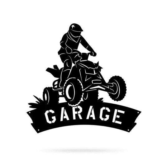 Four Wheeler Garage Metal Sign Cut Metal Sign Metal House Sign - 8 inches - metal sign