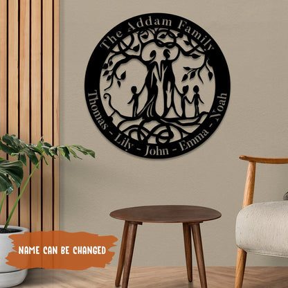 Personalized Family Tree Of Life Metal Sign, Father's Day Gift Laser Cut Metal Signs Custom Gift Ideas