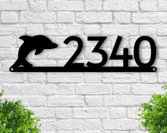 House Number Plaque, Dolphin, Address Plaque, Address Sign, Custom, Personalized Sign, Housewarming Gift - metal sign