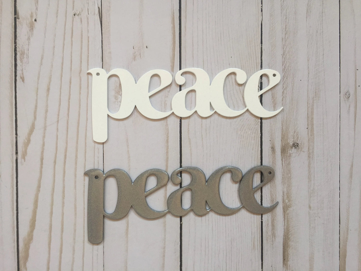 Peace Metal Sign Set Of 5 Metal Christmas Ornaments Metal Art Metal Words