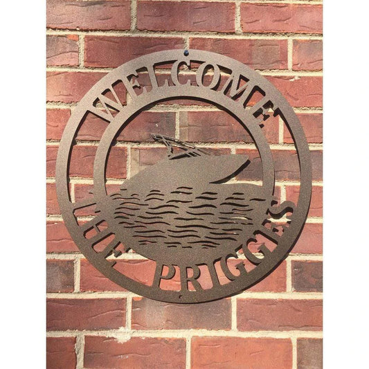 Personalized Speed Boat Sign Cut Metal Sign Metal House Sign - 8 inches - metal sign