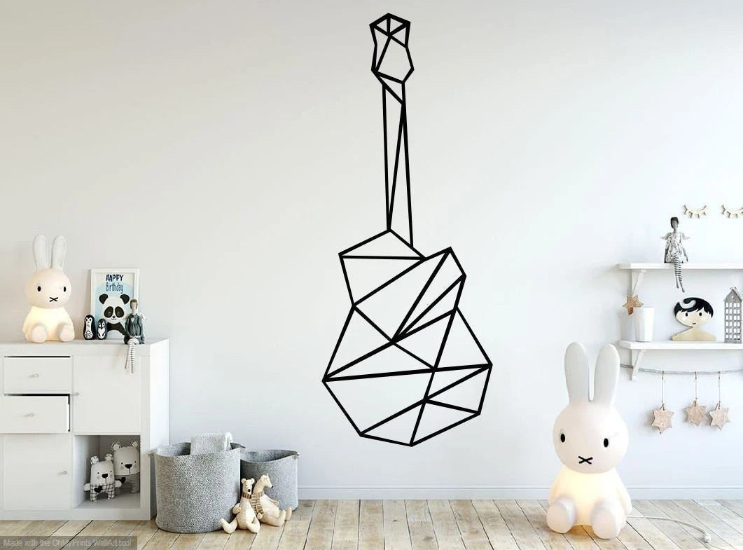Geometric Guitar Metal Bird Guitar Geometric Metal Wall Decor